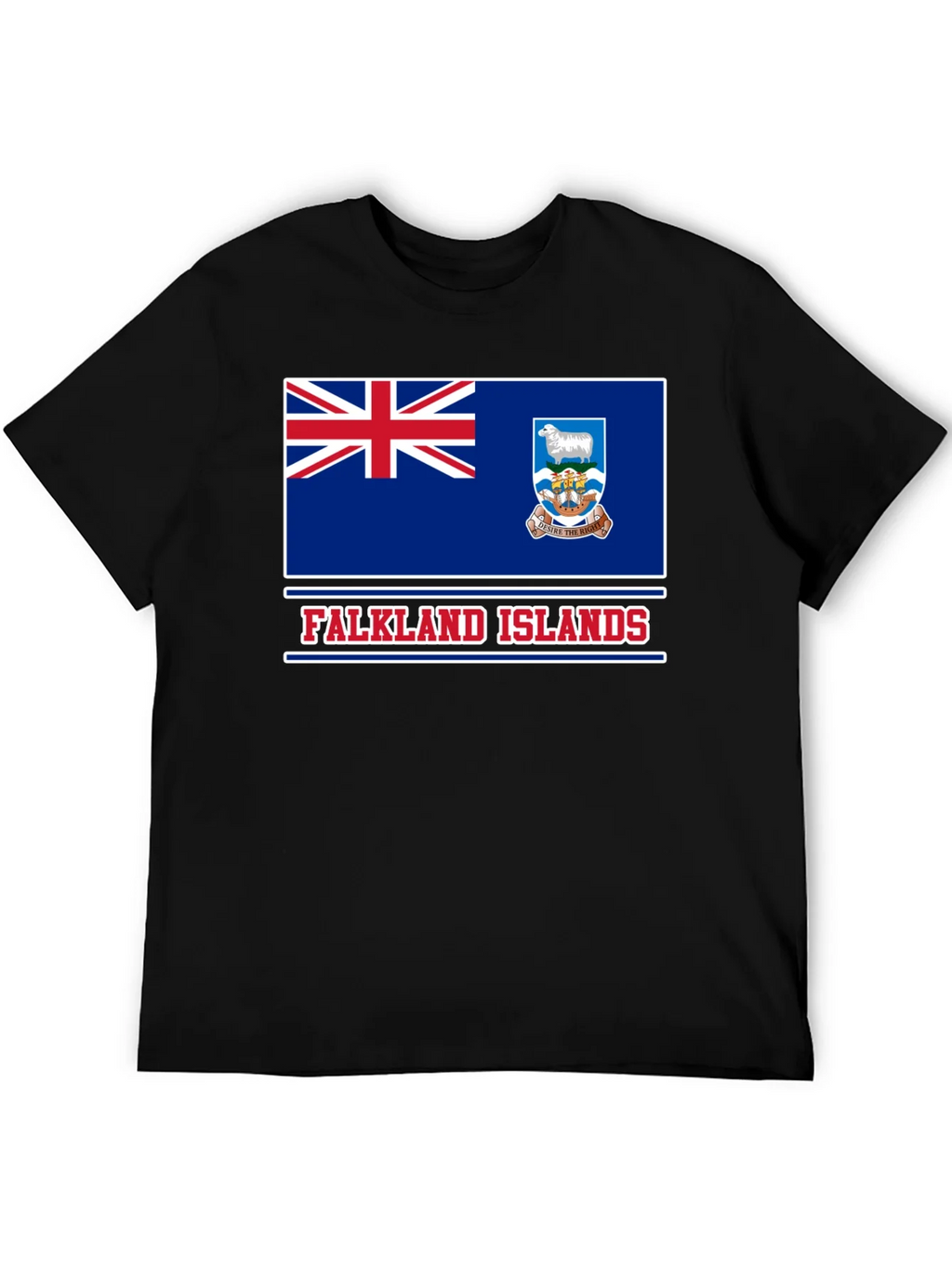 Falkland Islands Flag T-Shirt Patriotic Black Tee