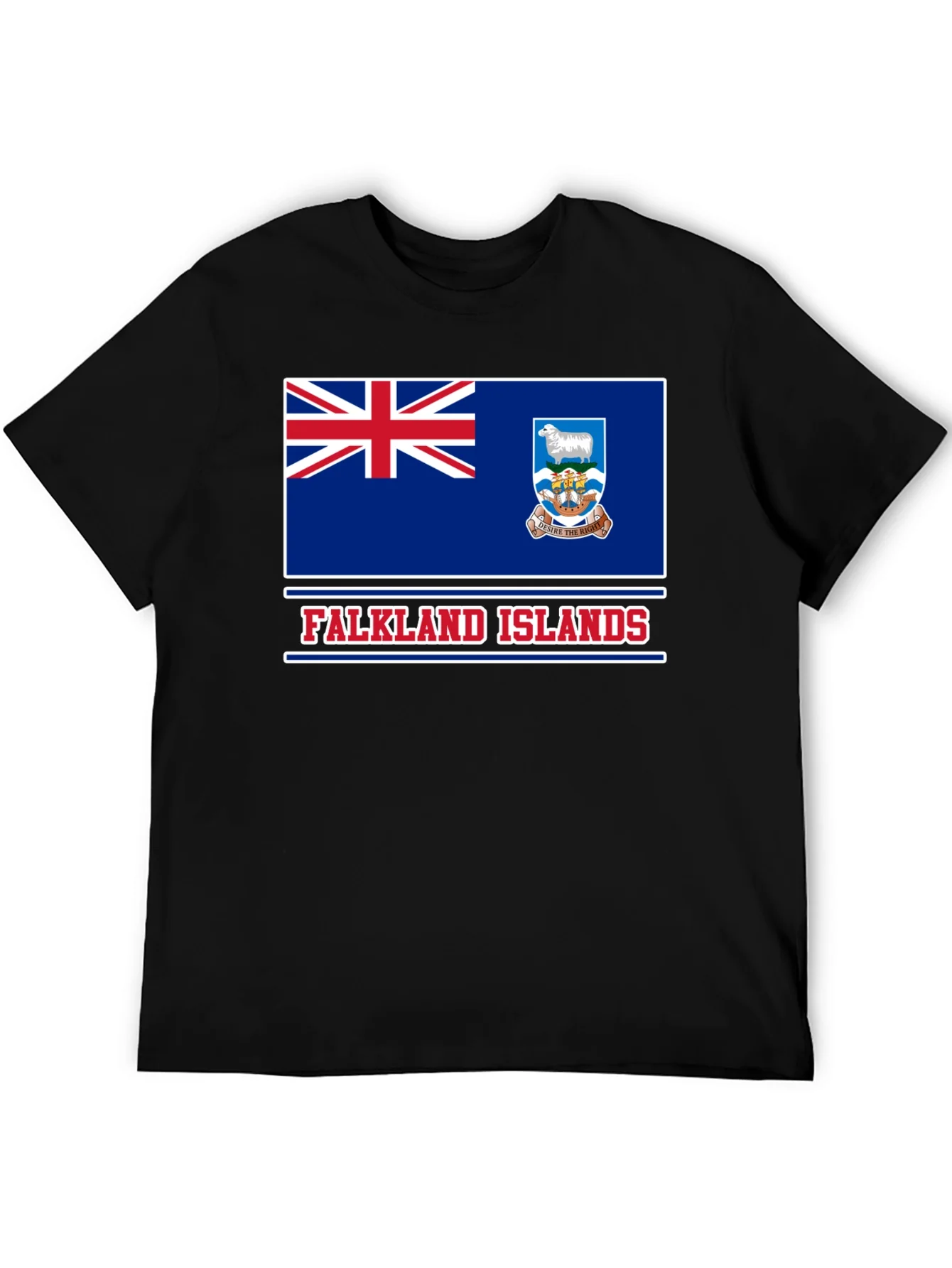 Falkland Islands Flag T-Shirt Patriotic Black Tee