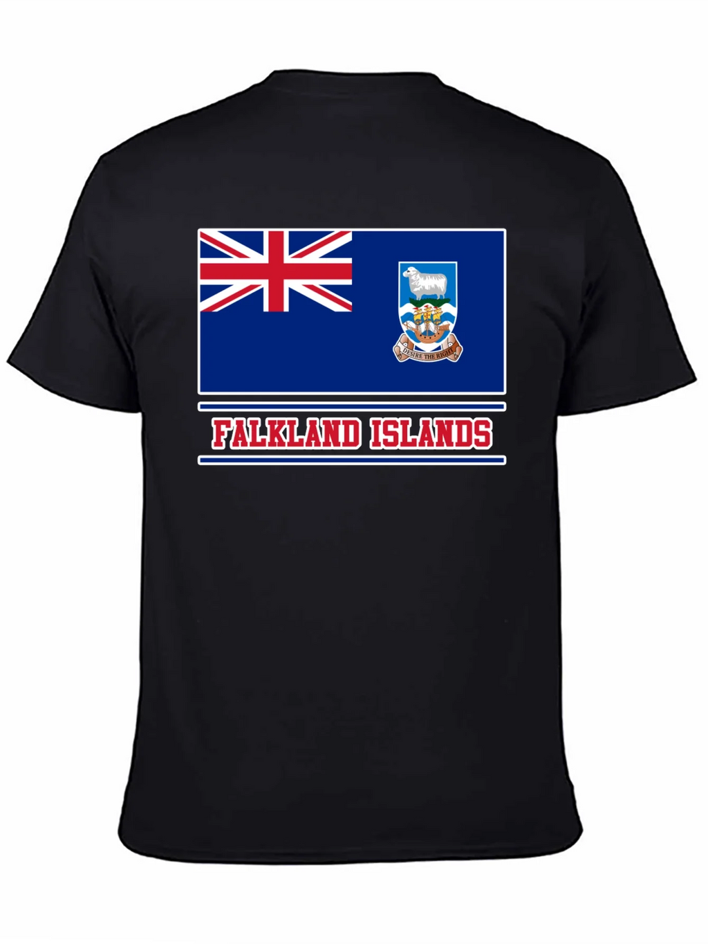 Falkland Islands Flag T-Shirt Patriotic Black Tee