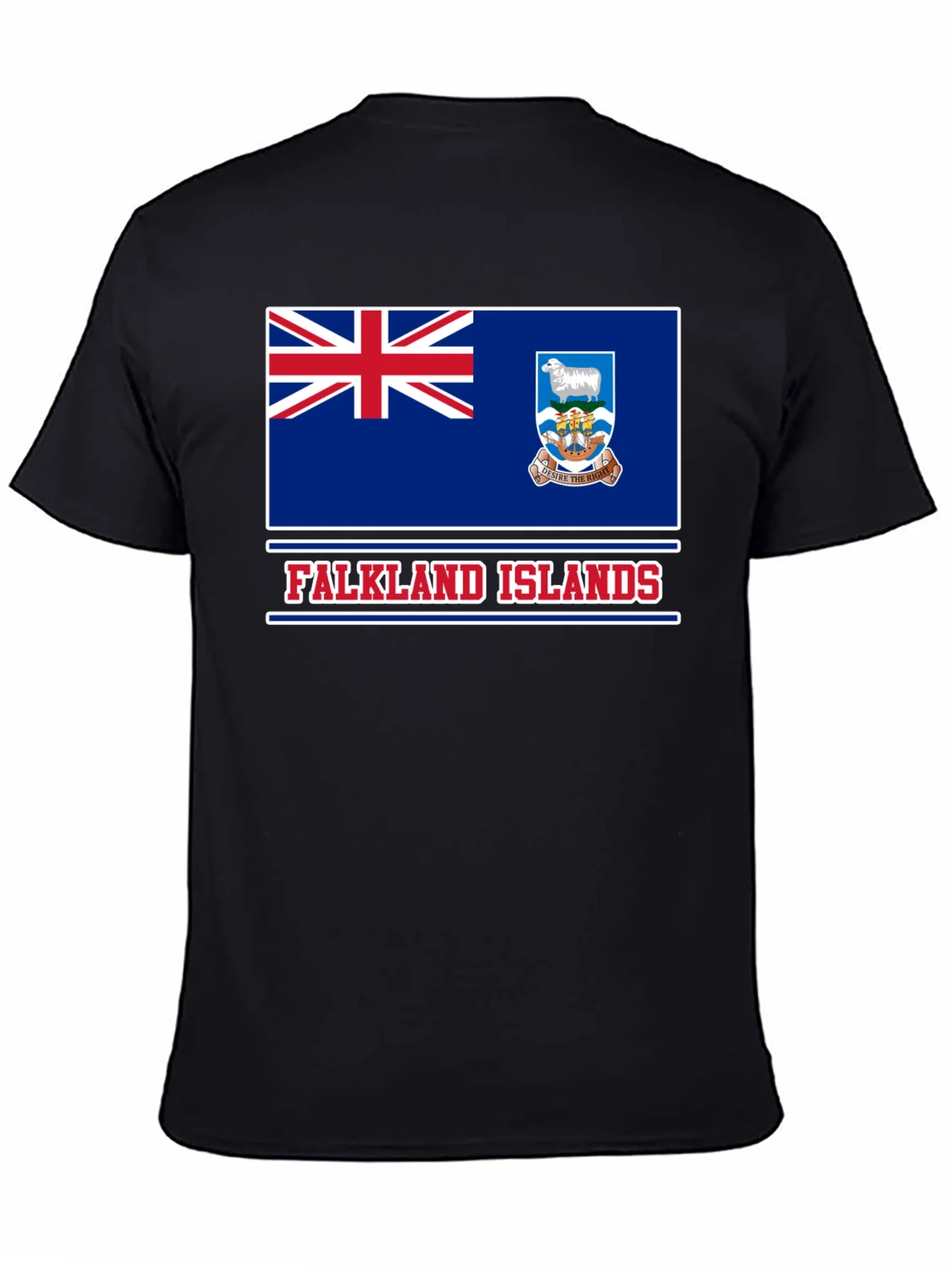 Falkland Islands Flag T-Shirt Patriotic Black Tee