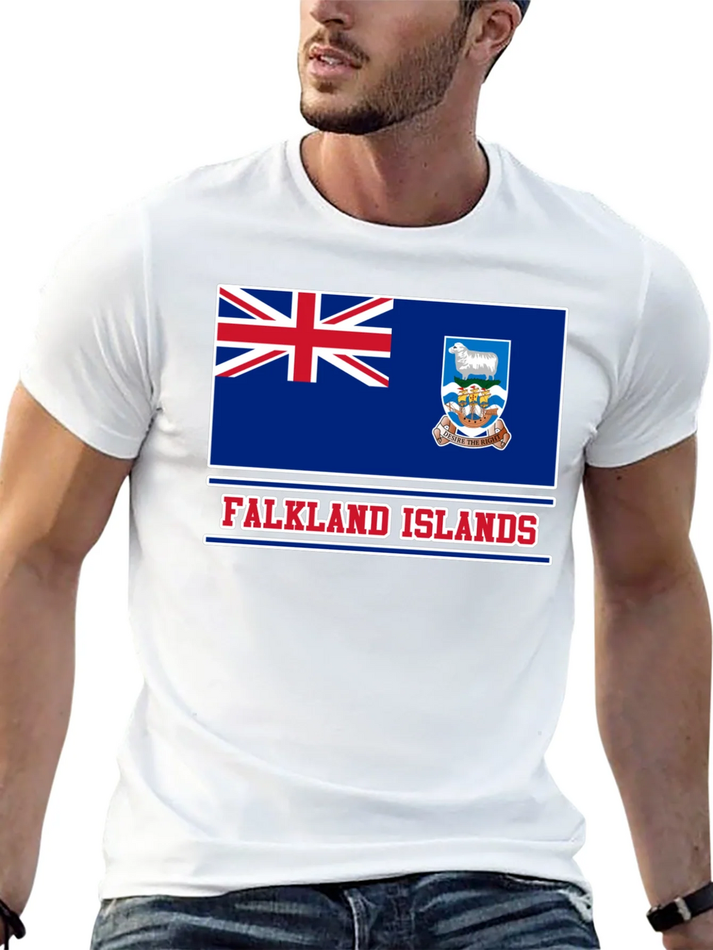 Falkland Islands Flag T-Shirt Patriotic Black Tee