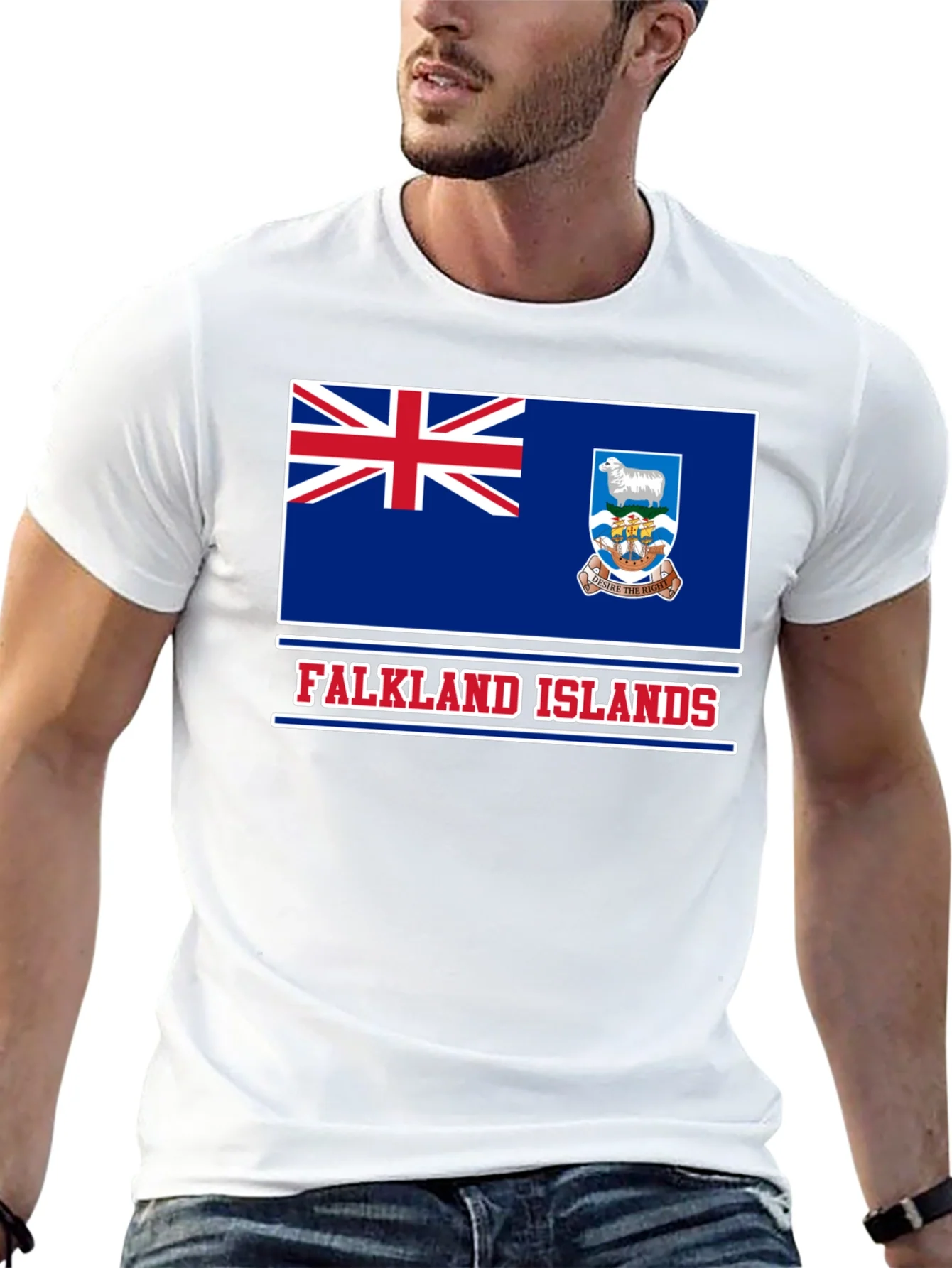 Falkland Islands Flag T-Shirt Patriotic Black Tee