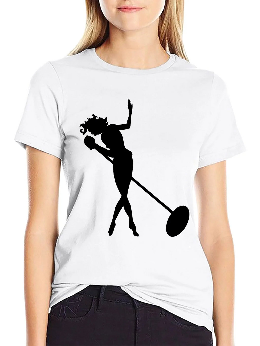 Silhouette Singer Graphic Tee - Soft Black T-Shirt