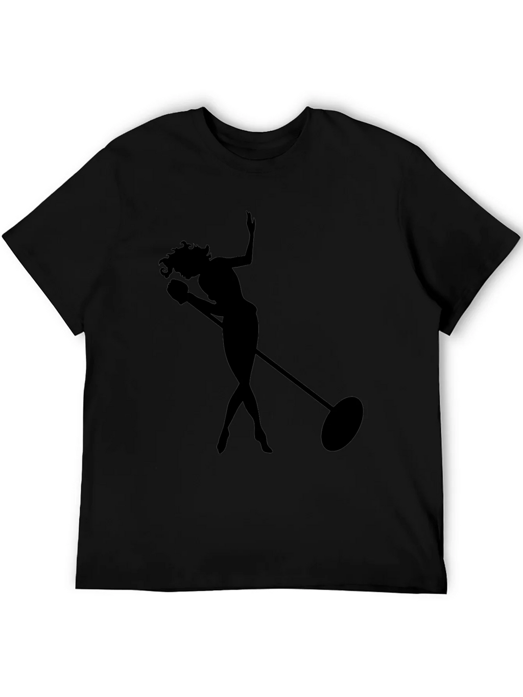 Silhouette Singer Graphic Tee - Soft Black T-Shirt