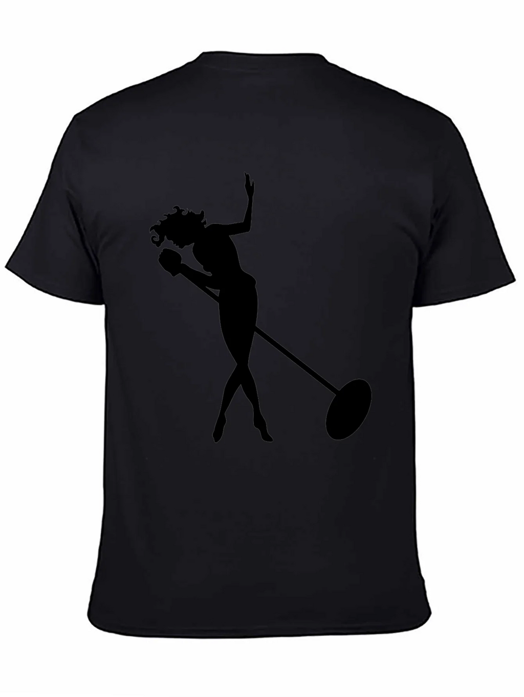 Silhouette Singer Graphic Tee - Soft Black T-Shirt