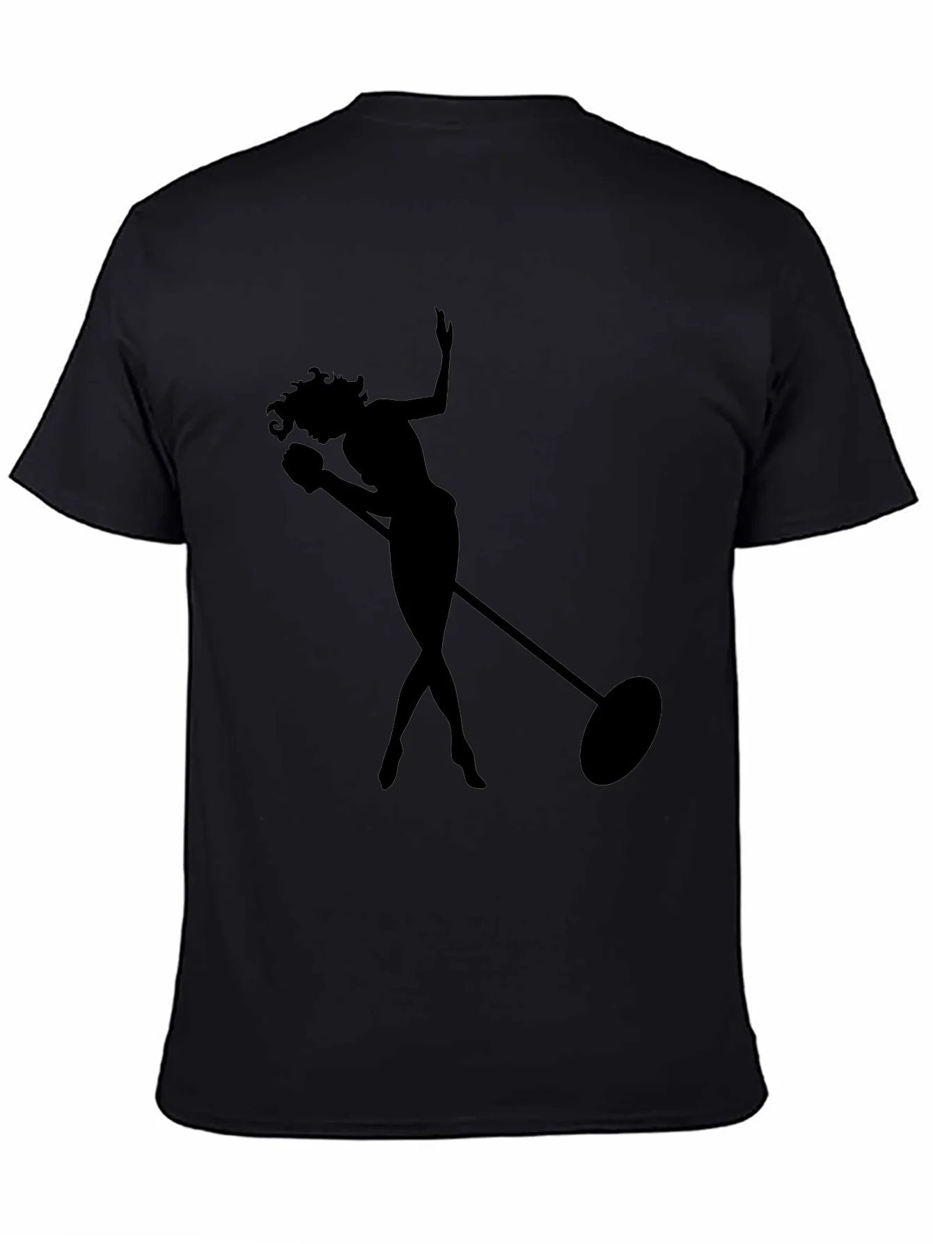 Silhouette Singer Graphic Tee - Soft Black T-Shirt