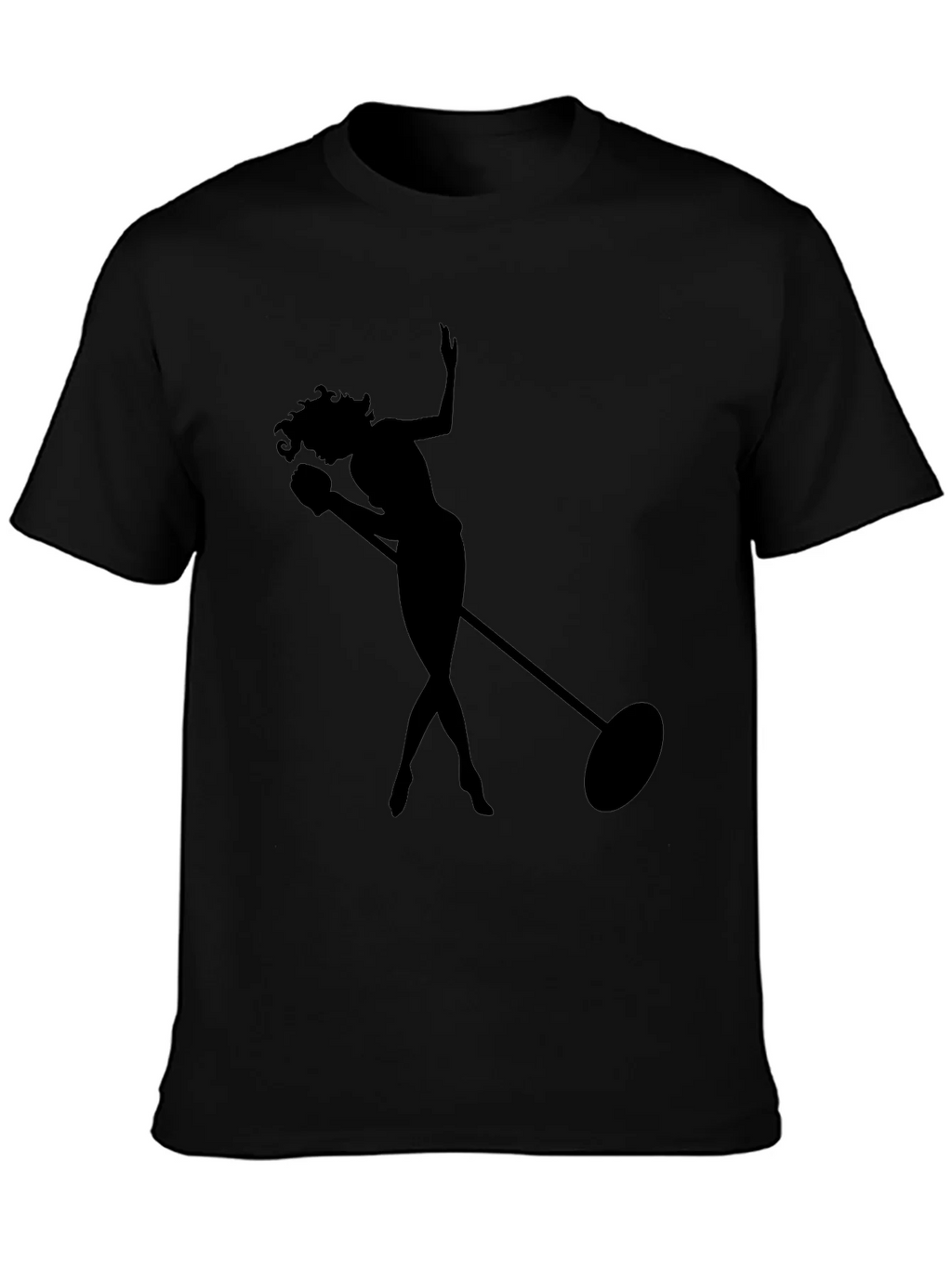 Silhouette Singer Graphic Tee - Soft Black T-Shirt