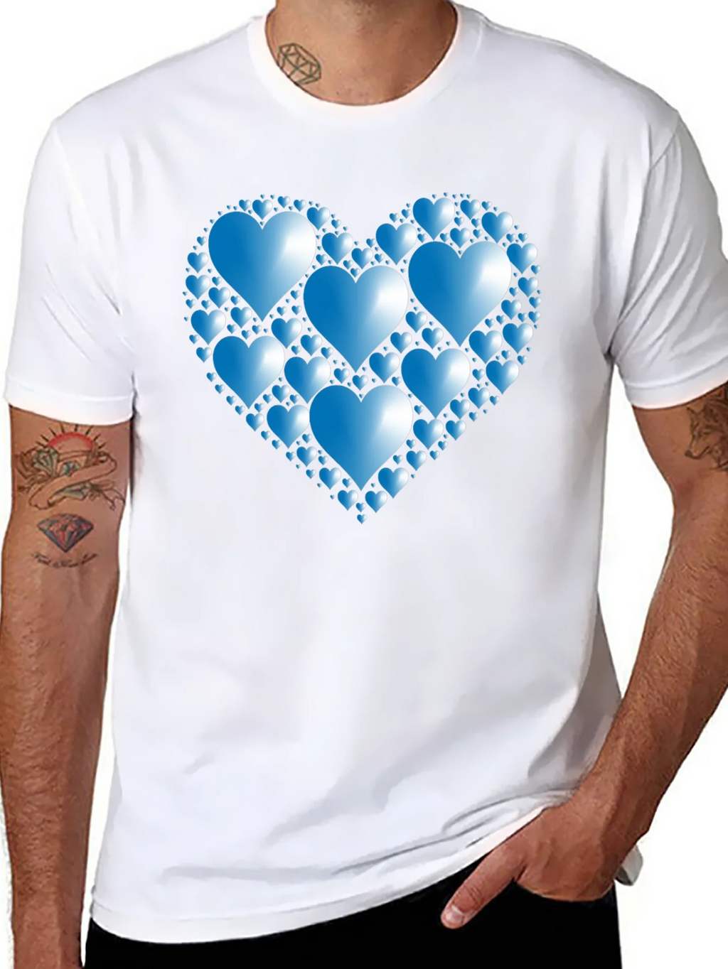 Heart of Hearts Graphic Tee - Black Casual Shirt