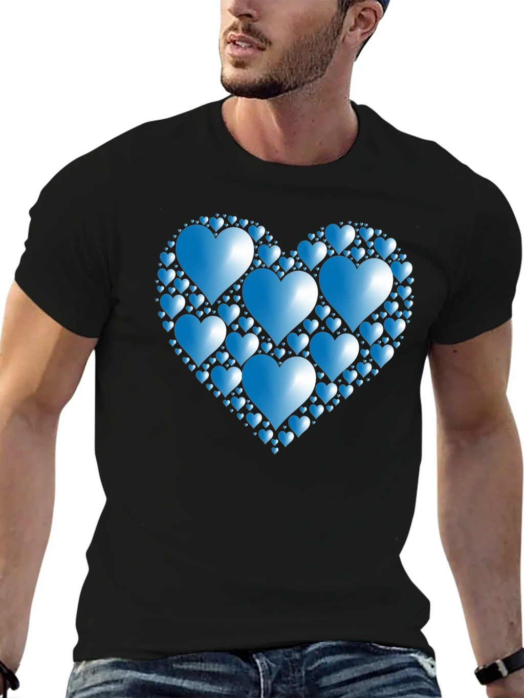 Heart of Hearts Graphic Tee - Black Casual Shirt