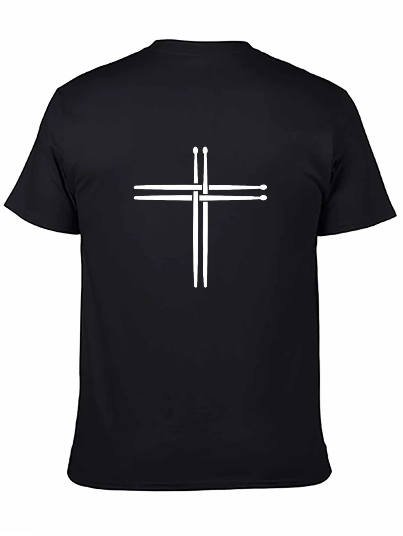 Drumsticks Cross Graphic Tee - Black