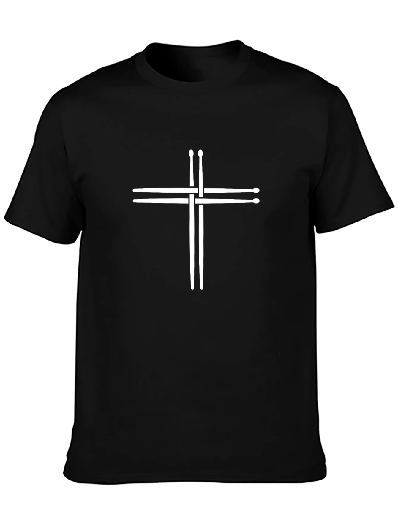 Drumsticks Cross Graphic Tee - Black