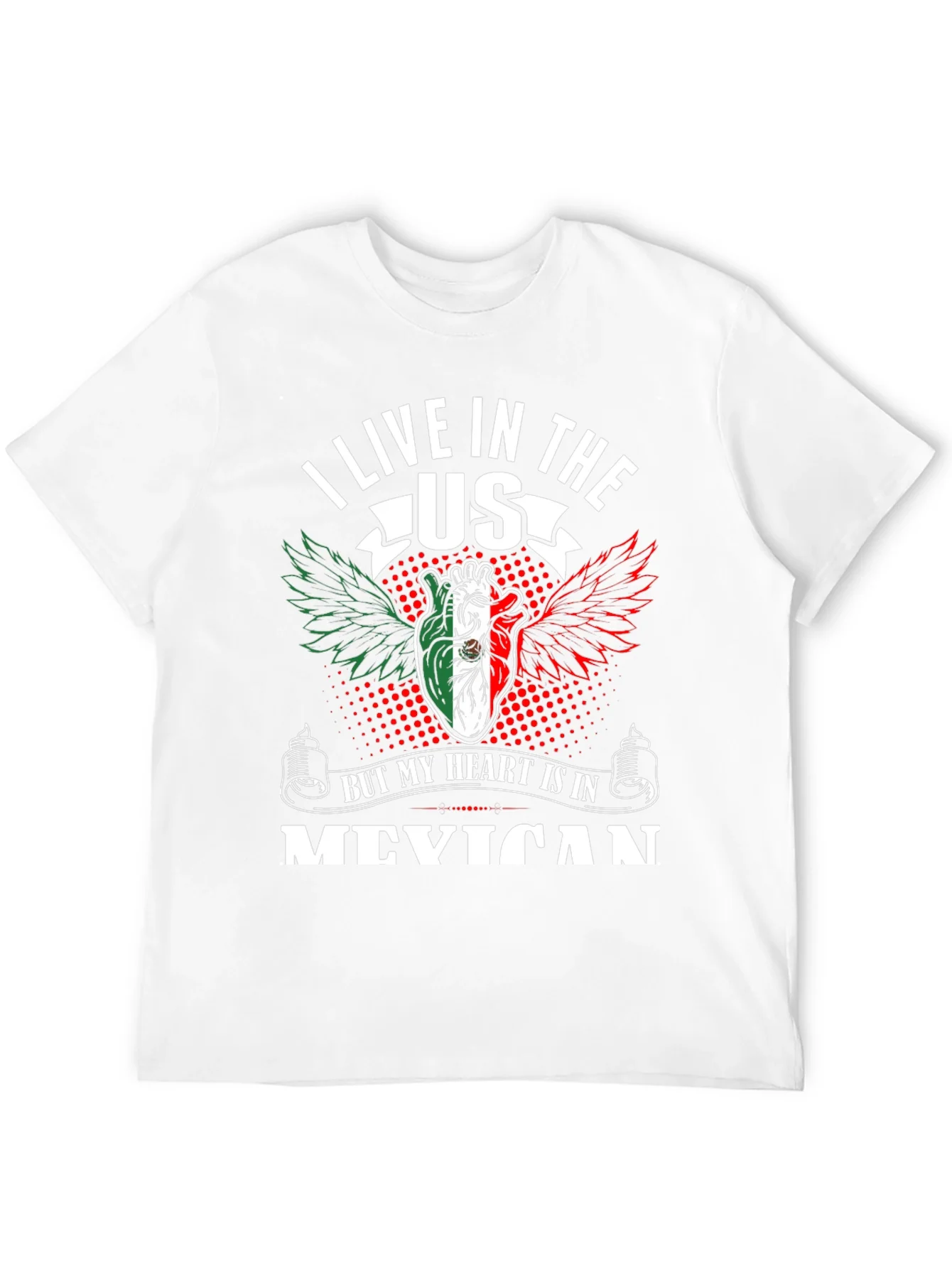I Live in the US Mexican Heart T-Shirt