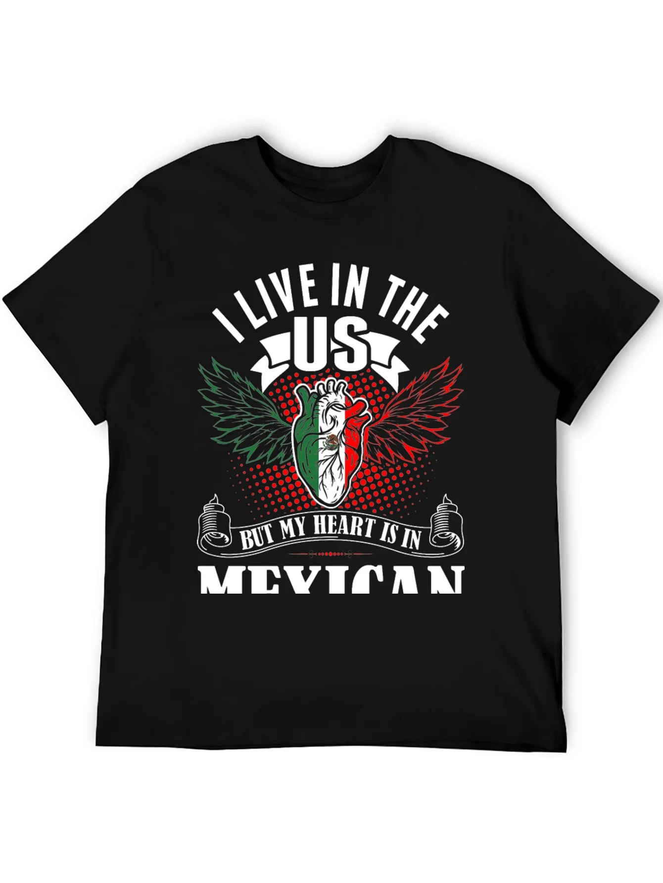 I Live in the US Mexican Heart T-Shirt