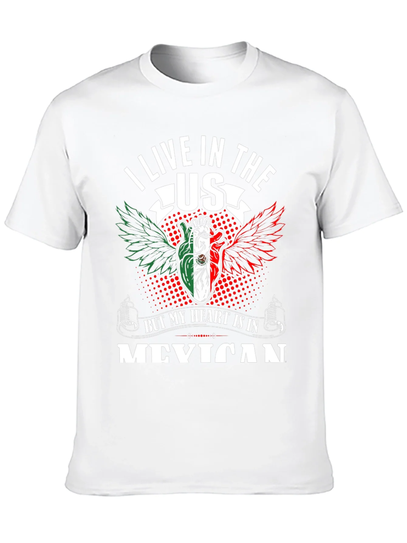 I Live in the US Mexican Heart T-Shirt
