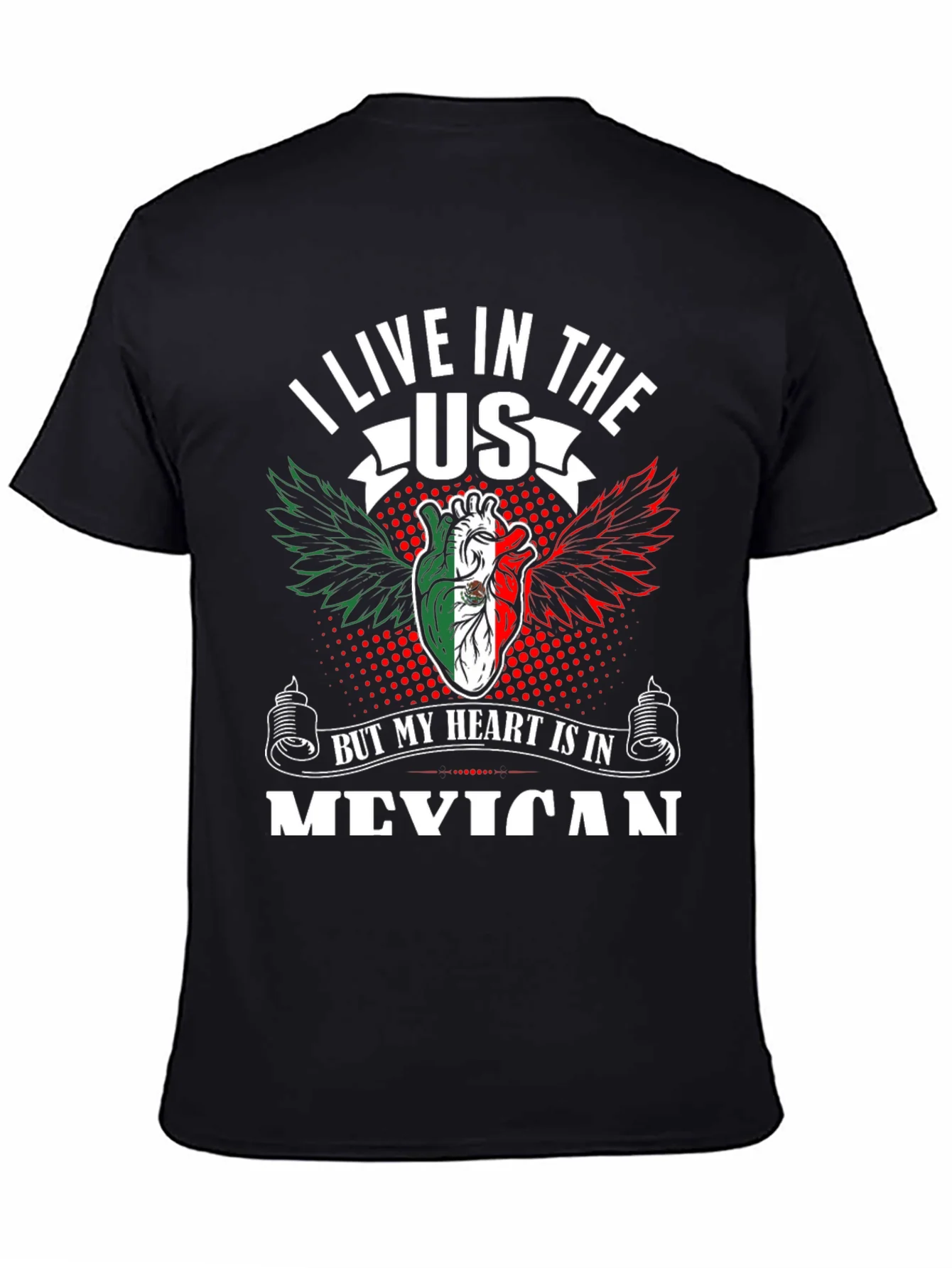 I Live in the US Mexican Heart T-Shirt