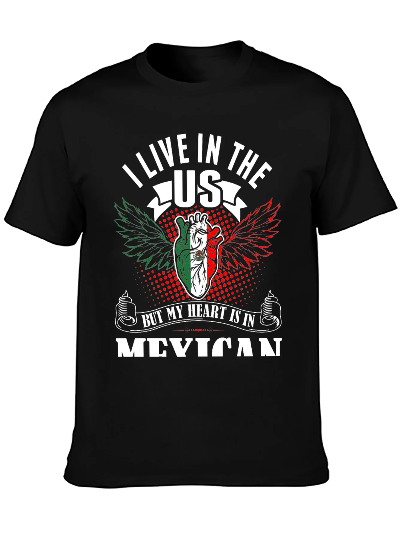 I Live in the US Mexican Heart T-Shirt