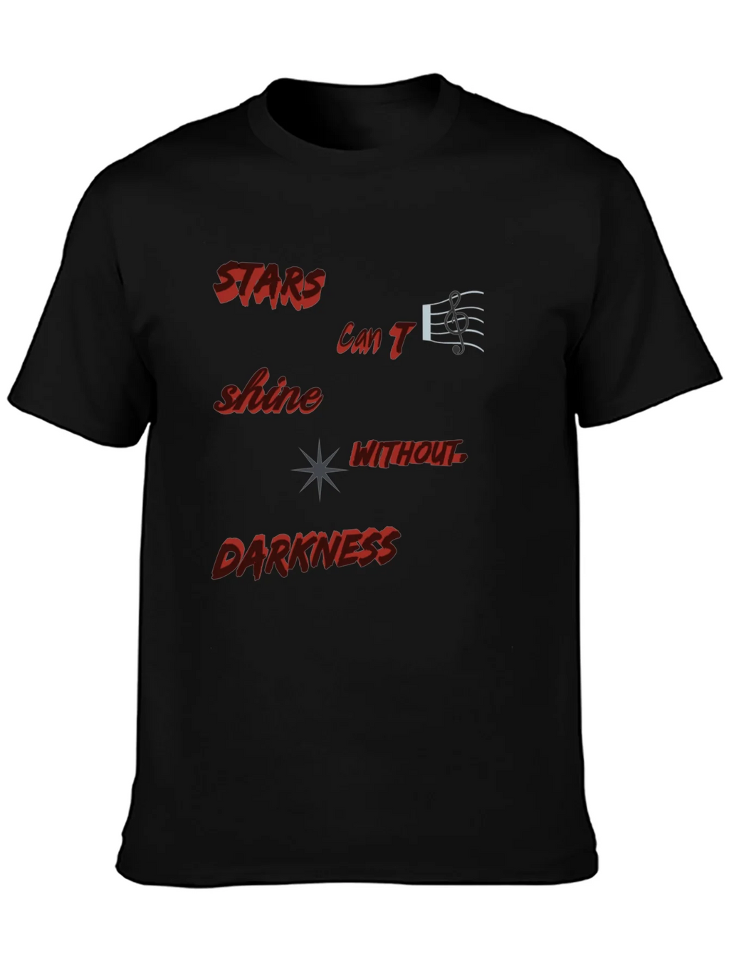 Stars Cant Shine Black Graphic Tee