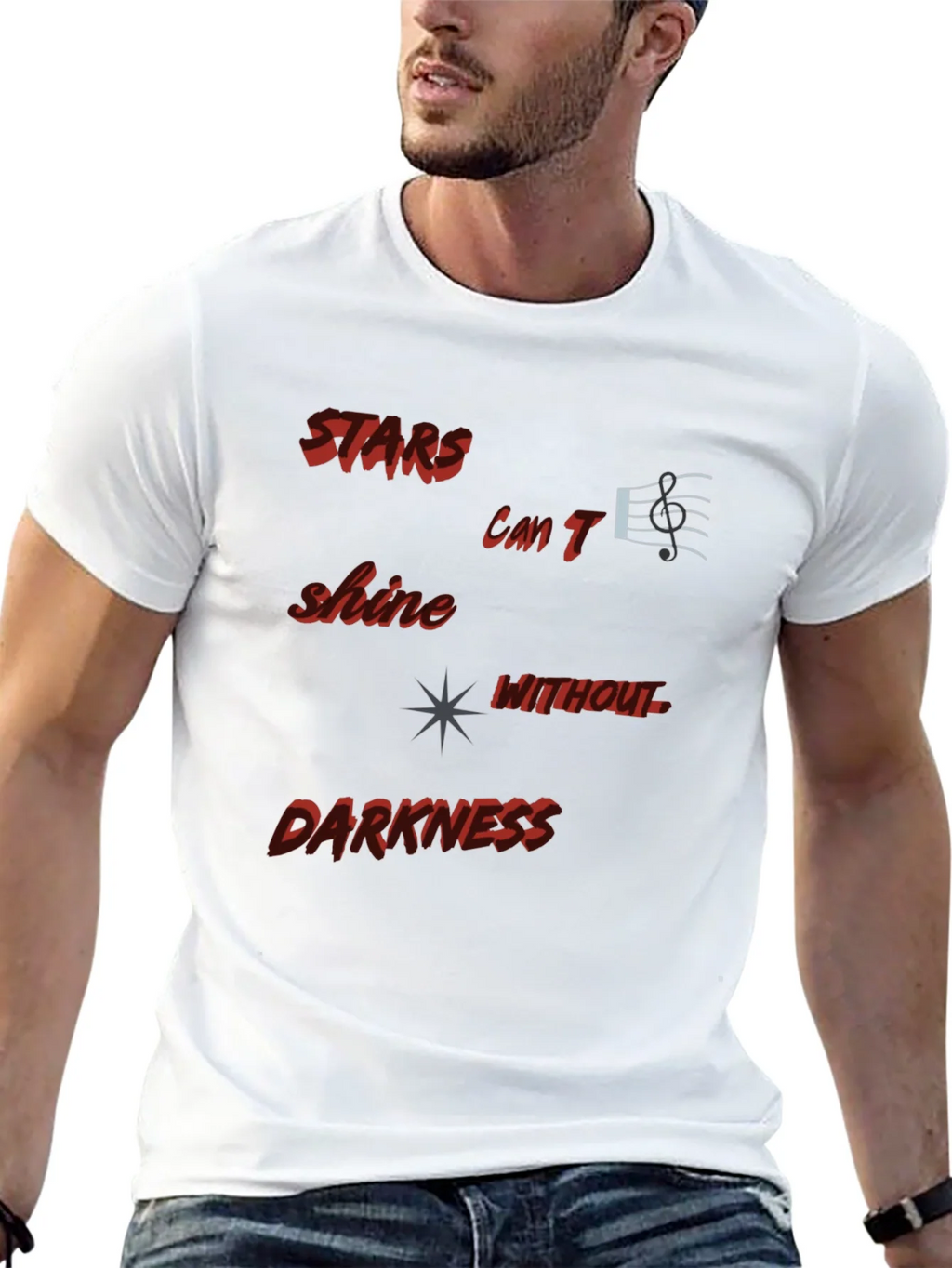 Stars Cant Shine Black Graphic Tee