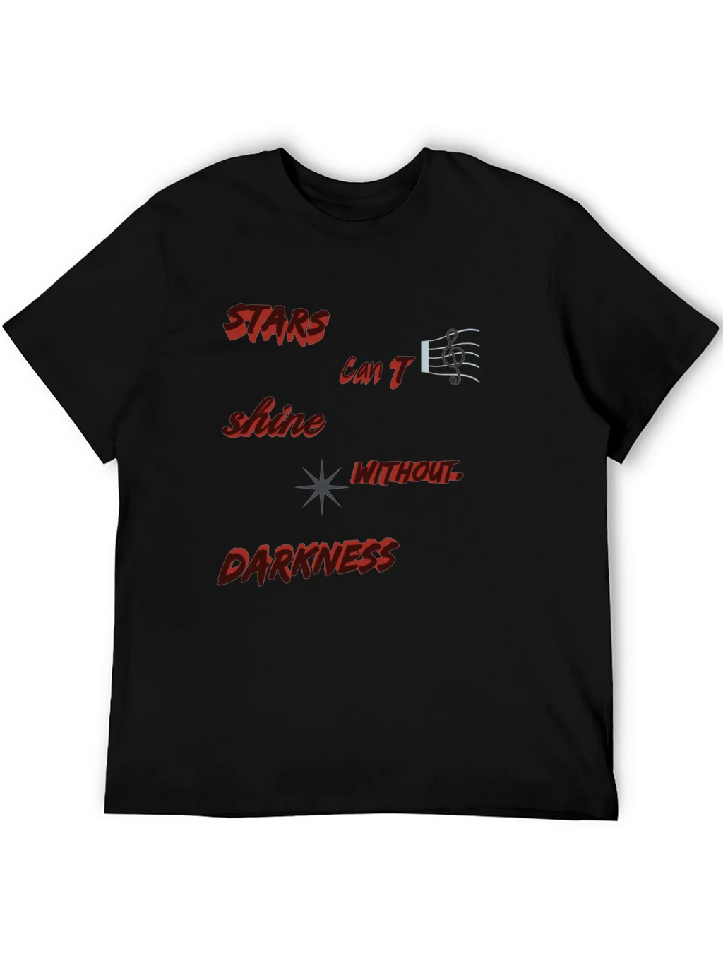 Stars Cant Shine Black Graphic Tee