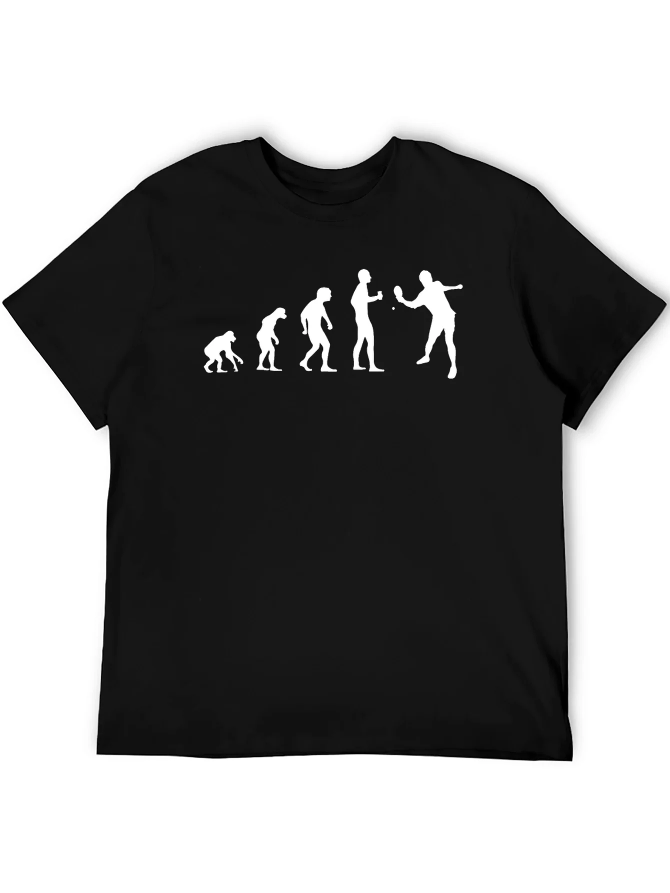 Evolution of Ping Pong T-Shirt - Black Cotton