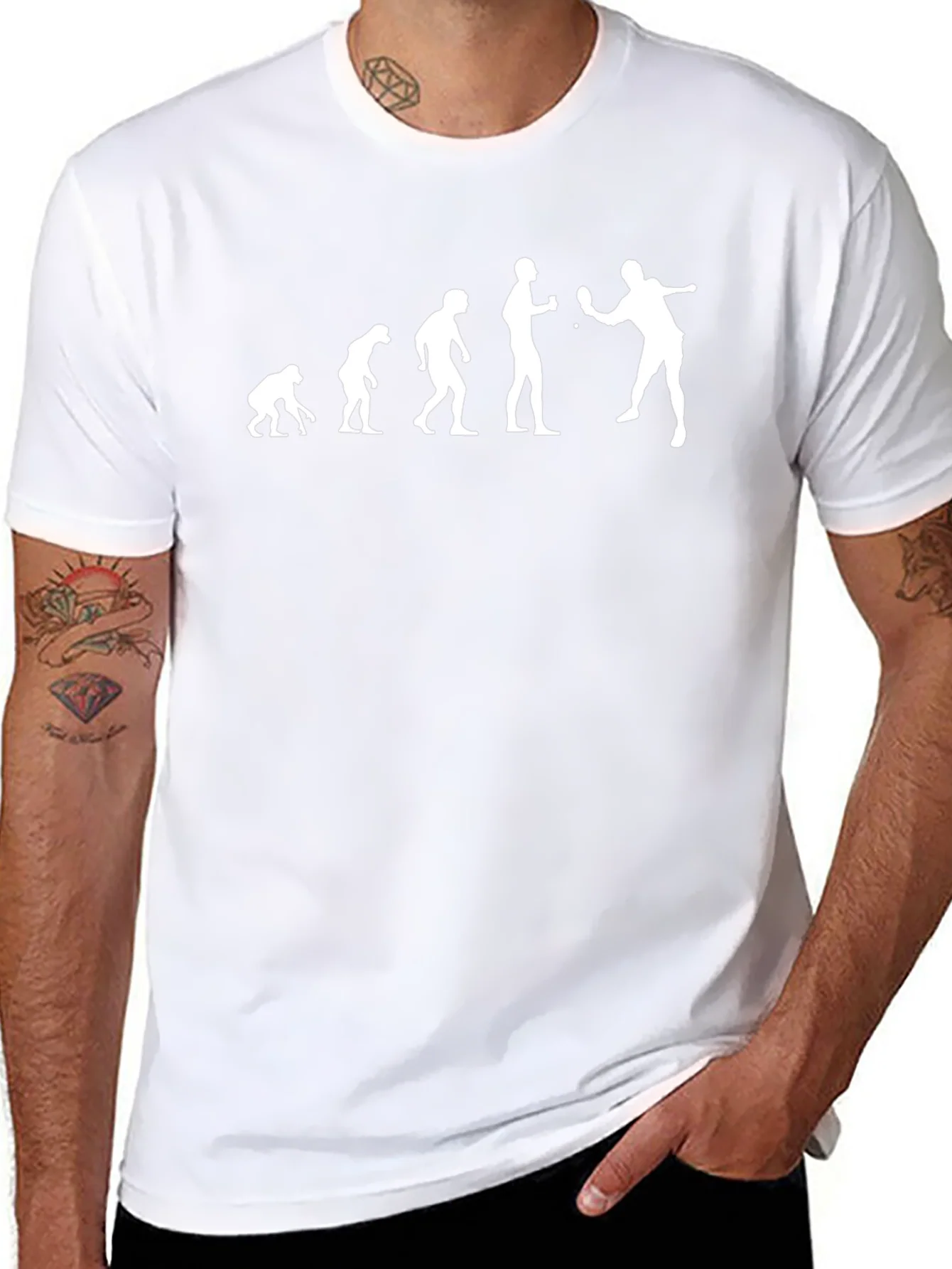Evolution of Ping Pong T-Shirt - Black Cotton
