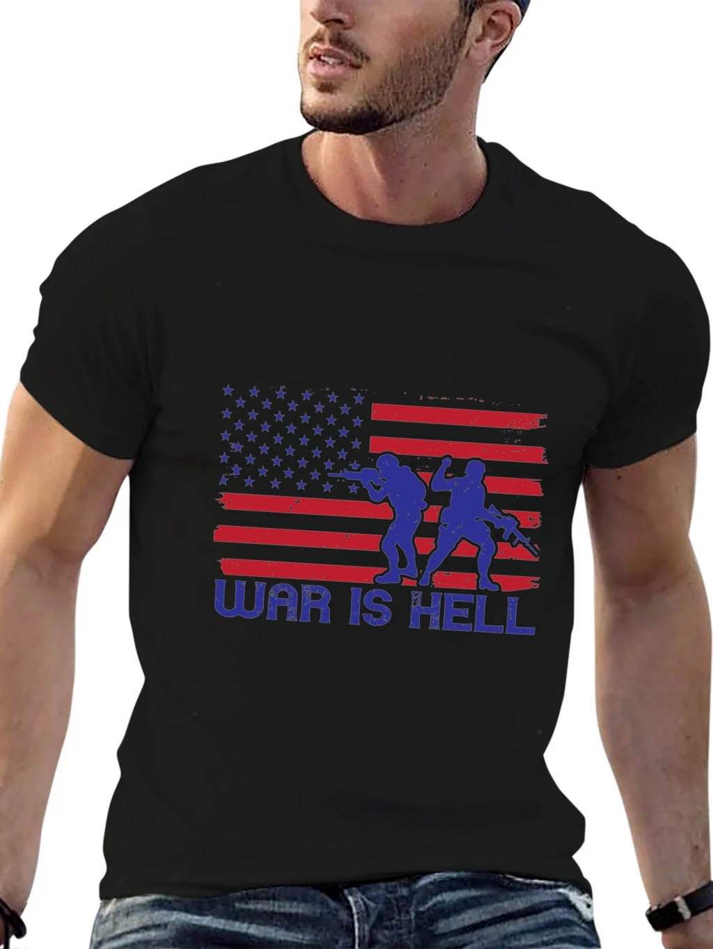 War is Hell American Flag T-Shirt