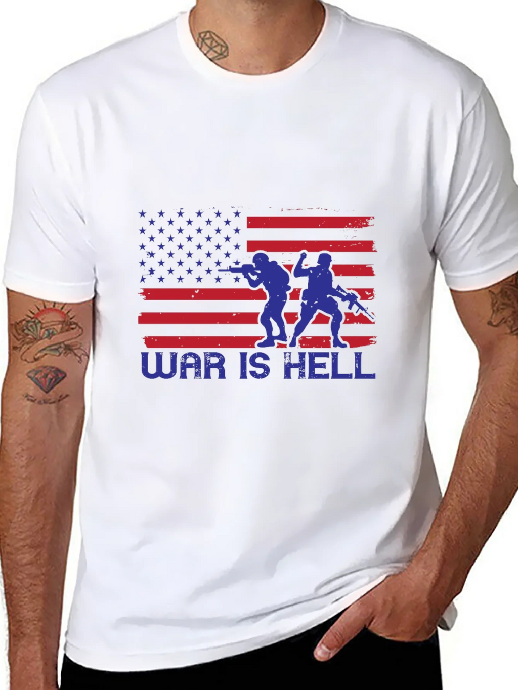 War is Hell American Flag T-Shirt