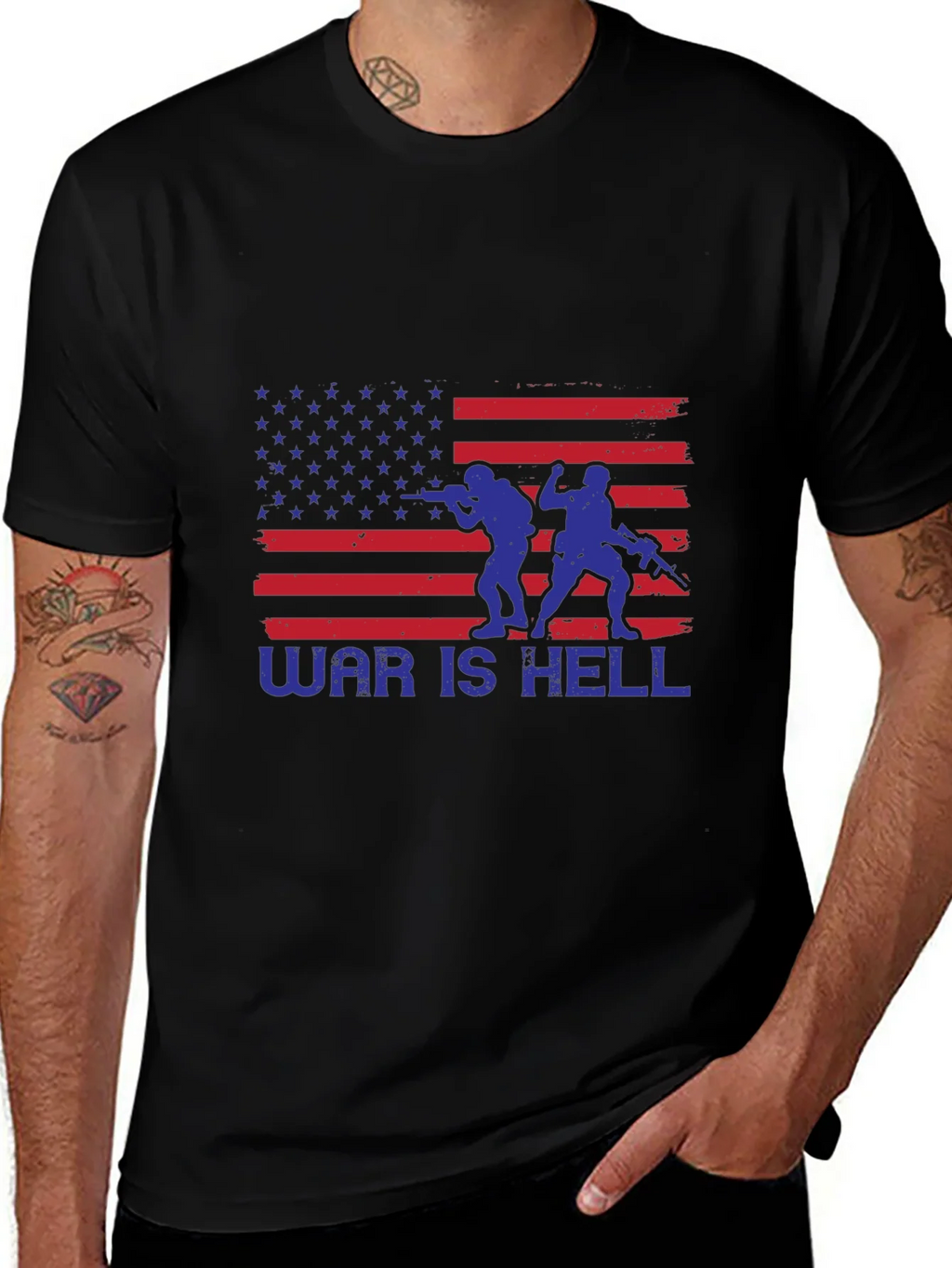 War is Hell American Flag T-Shirt