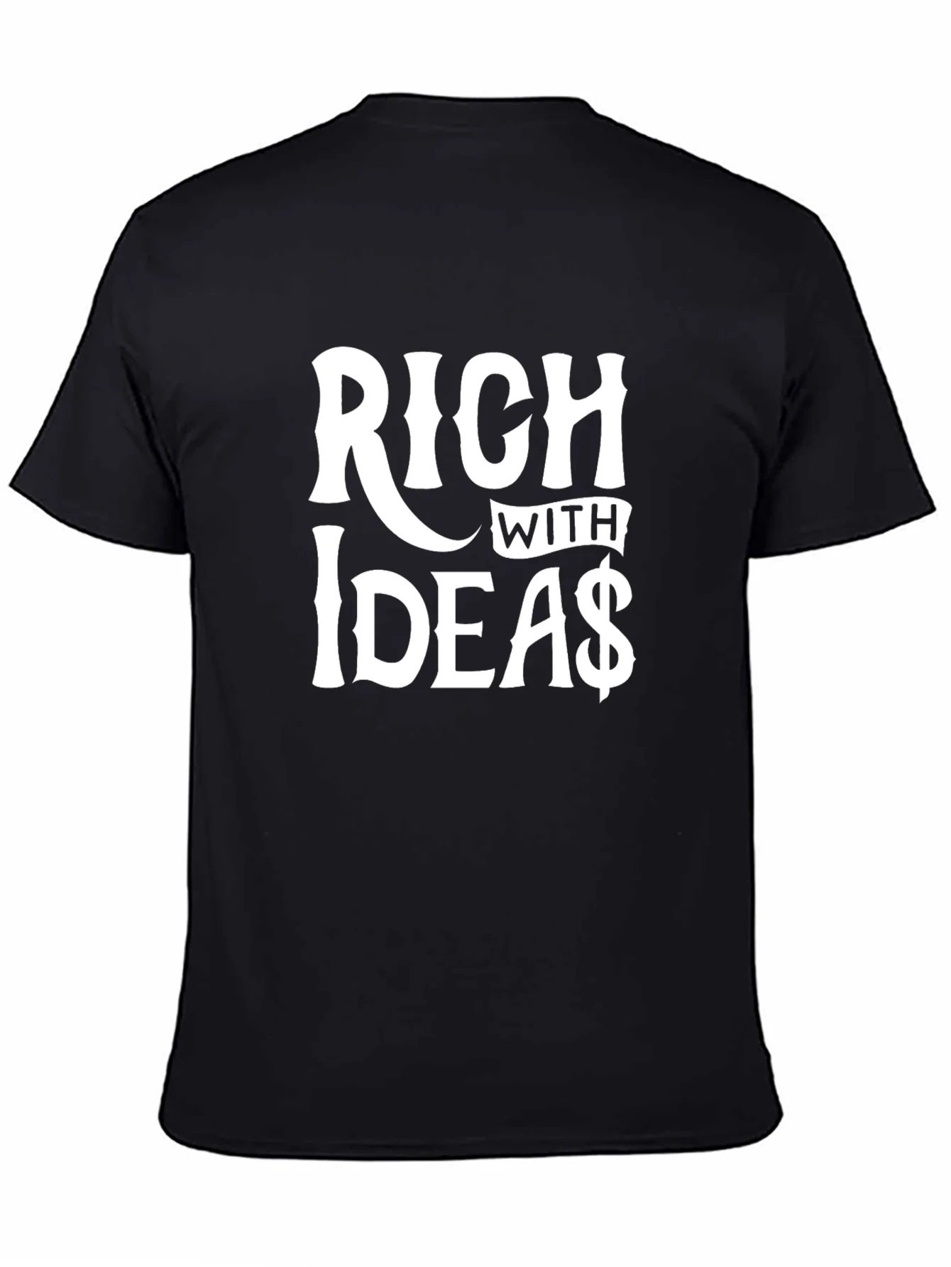 Rich with Ideas Graphic T-Shirt - Black Crew Neck Tee