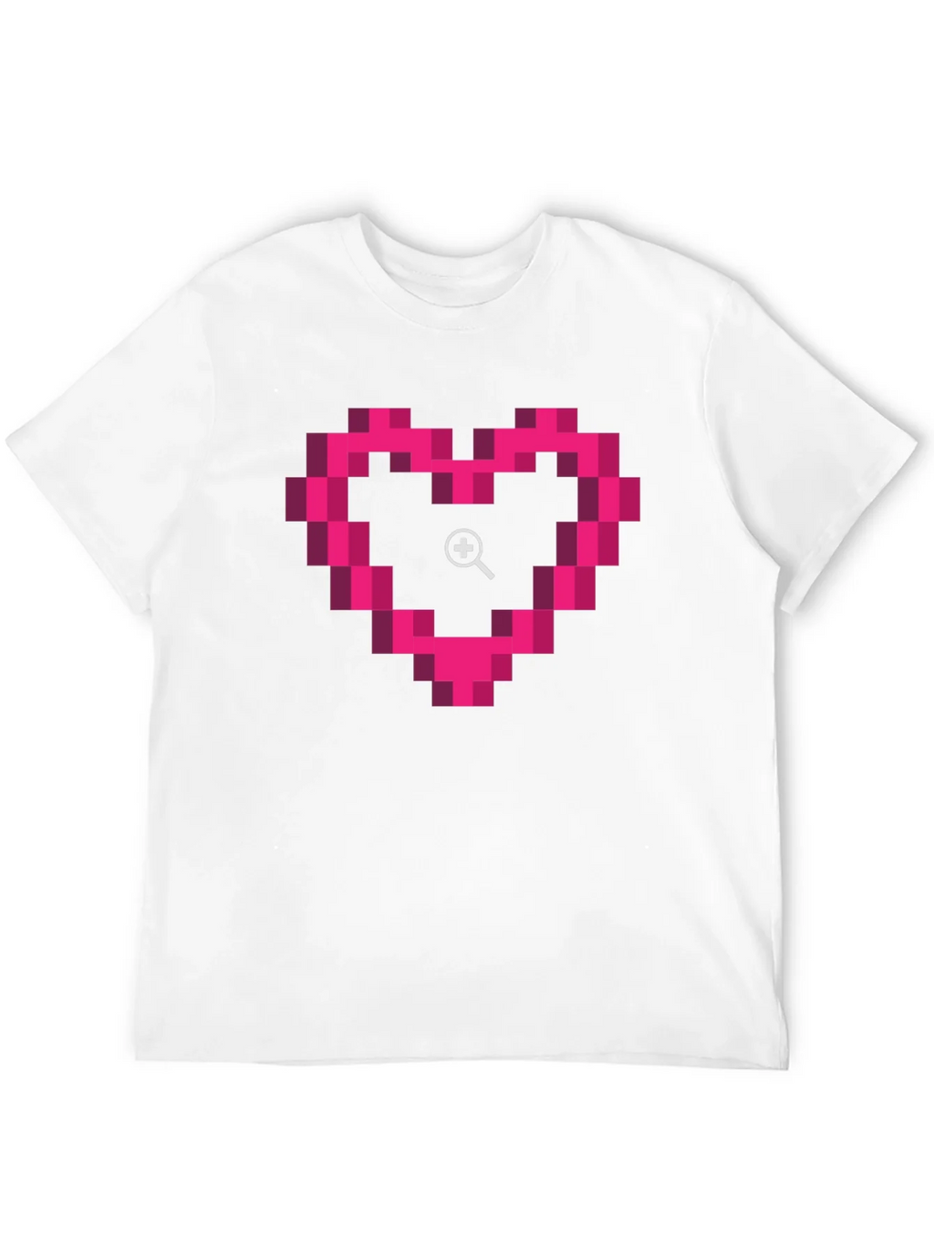 Pixel Heart Zoom Black T-Shirt