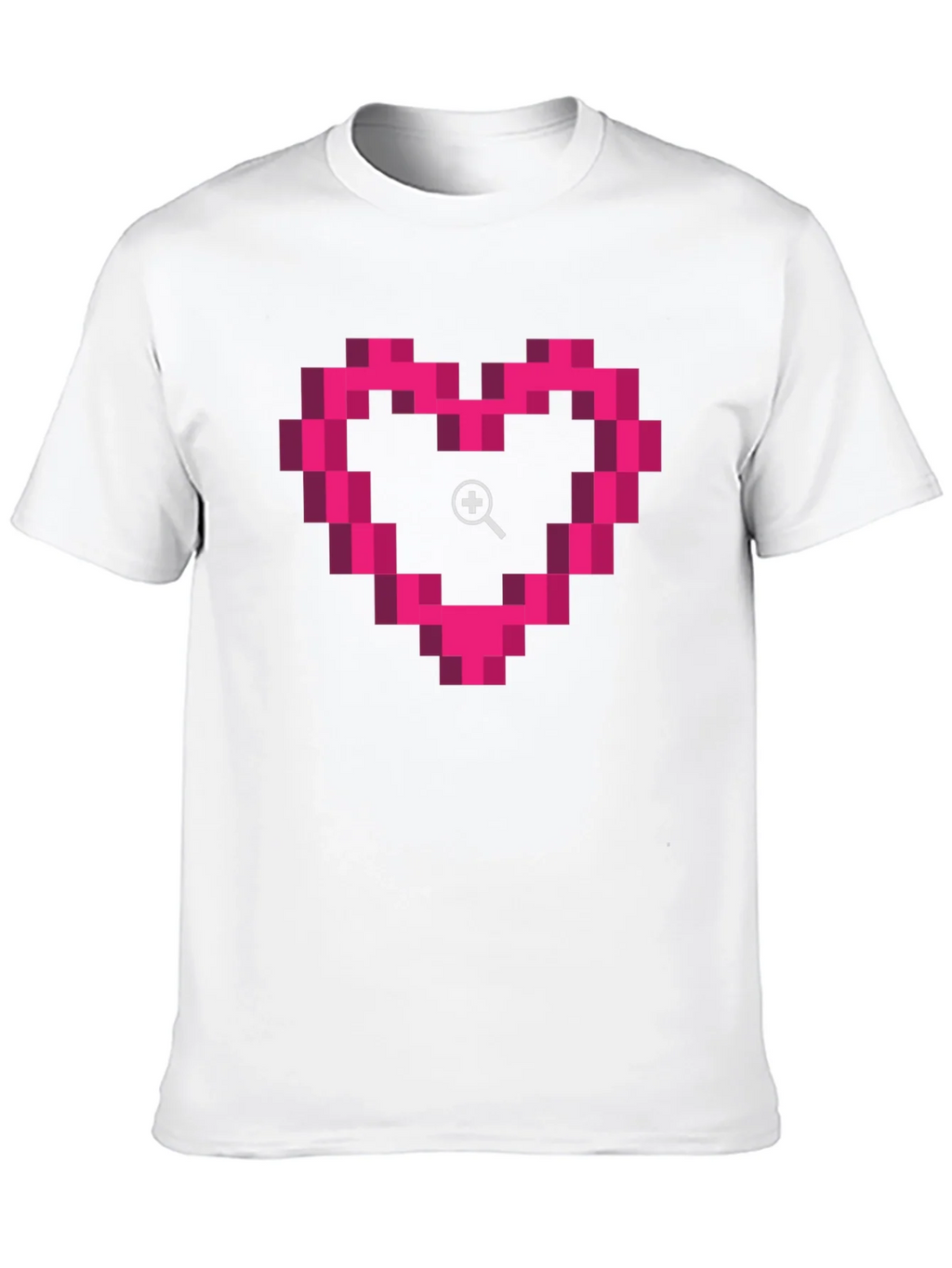 Pixel Heart Zoom Black T-Shirt