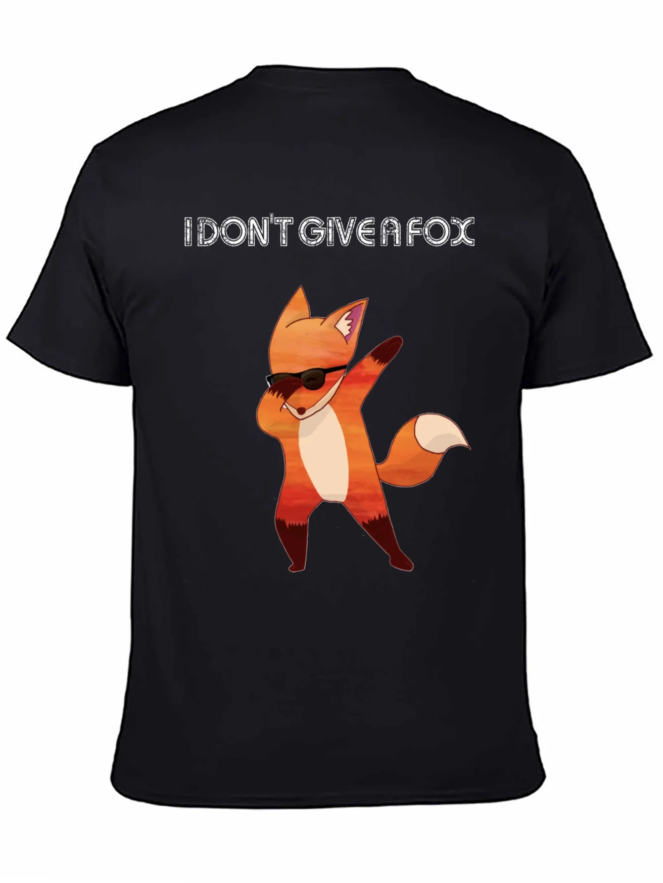 I DONT GIVE A FOX Black T-Shirt - Funny Fox Dab Design
