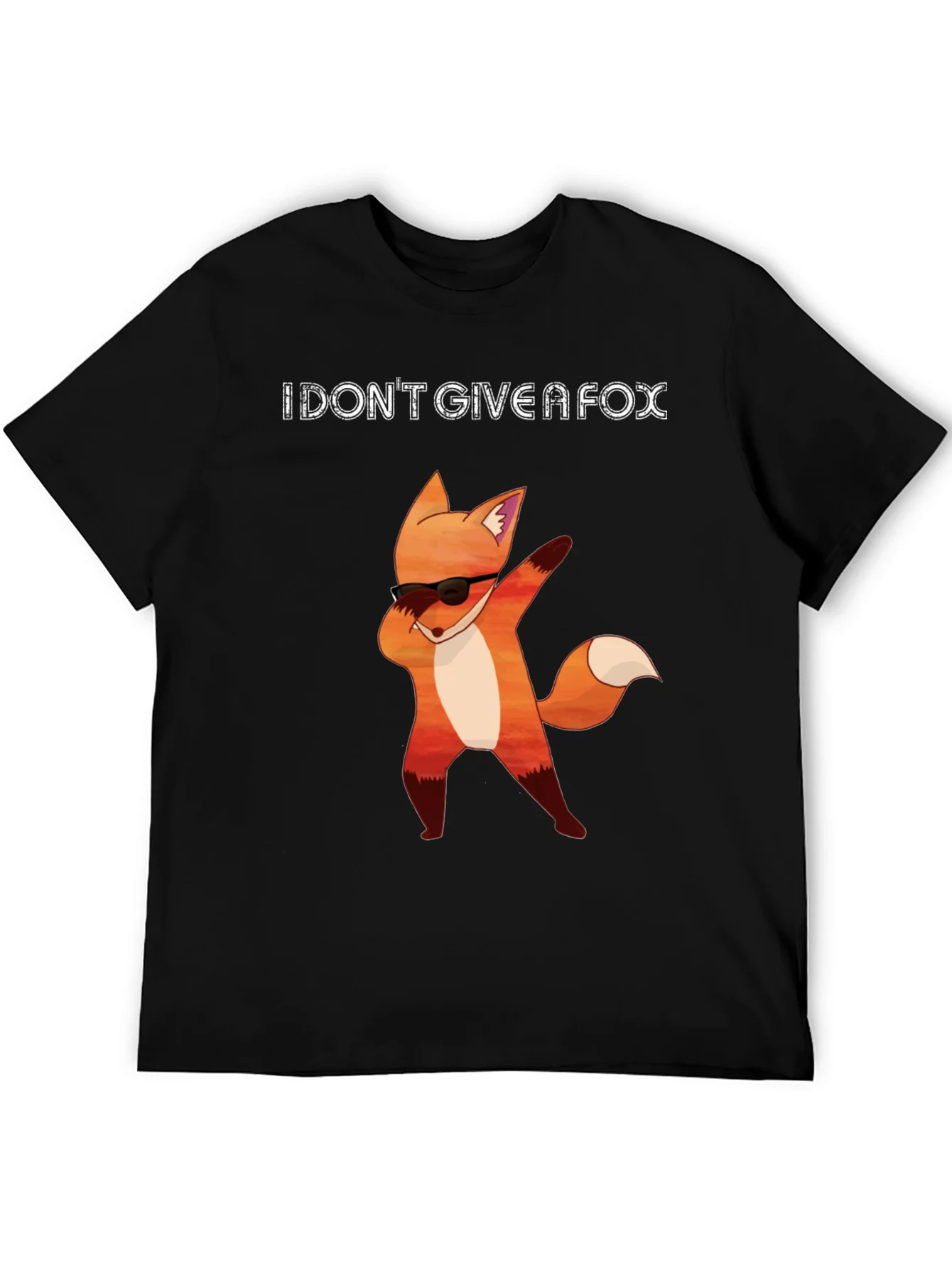 I DONT GIVE A FOX Black T-Shirt - Funny Fox Dab Design
