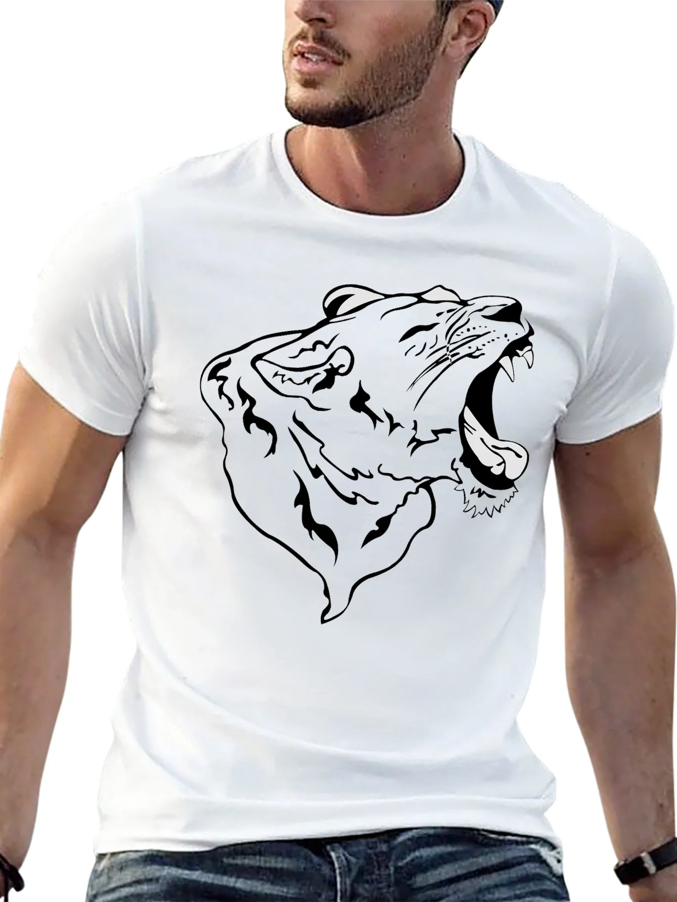 Roaring Panther Graphic Tee - Mens Black T-Shirt