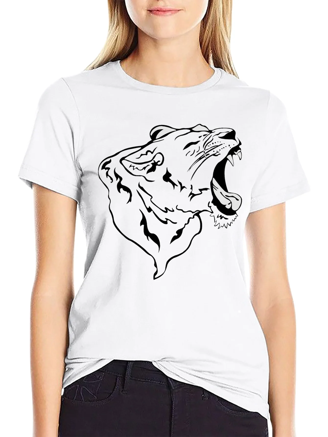Roaring Panther Graphic Tee - Mens Black T-Shirt