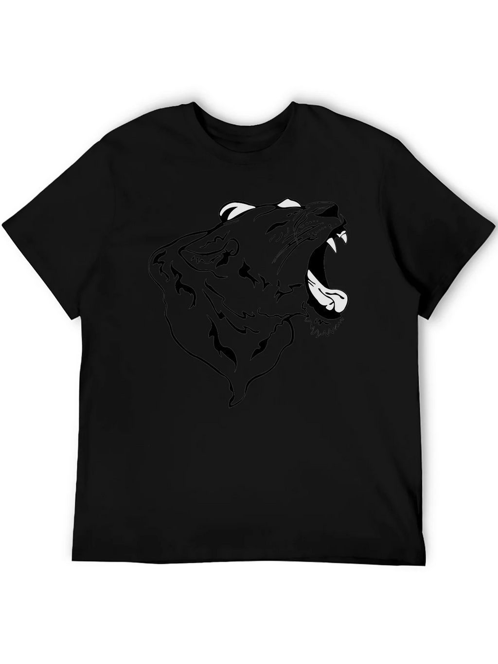 Roaring Panther Graphic Tee - Mens Black T-Shirt