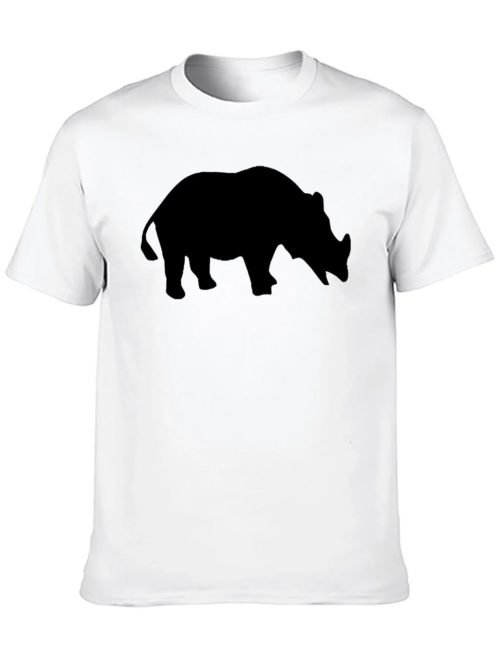 Rhino Silhouette T-Shirt - Black Cotton Tee