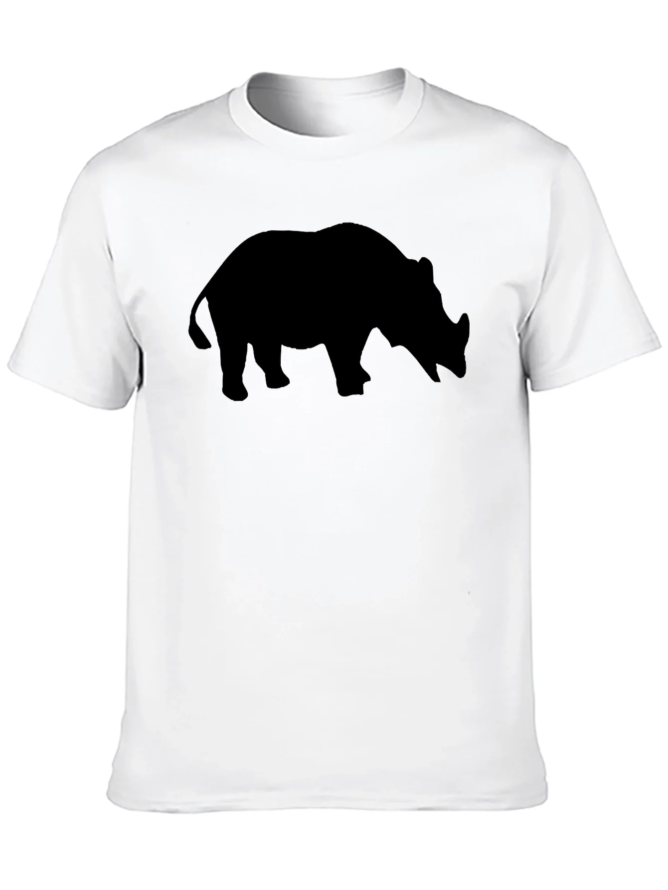 Rhino Silhouette T-Shirt - Black Cotton Tee
