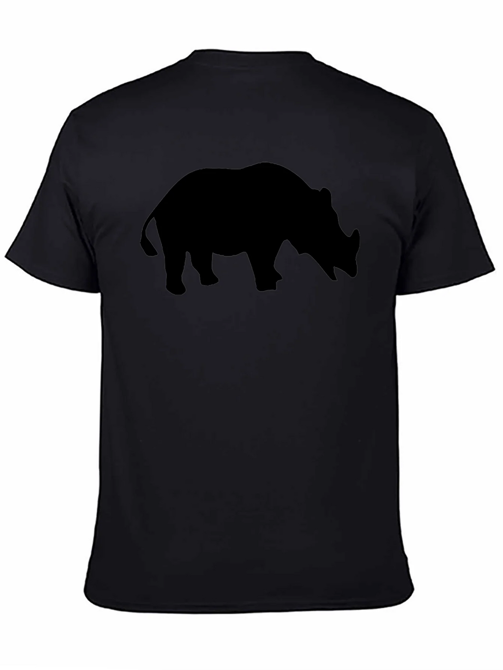 Rhino Silhouette T-Shirt - Black Cotton Tee