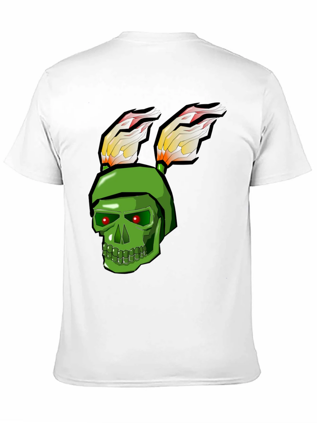 Green Skull Rabbit Flame T-Shirt