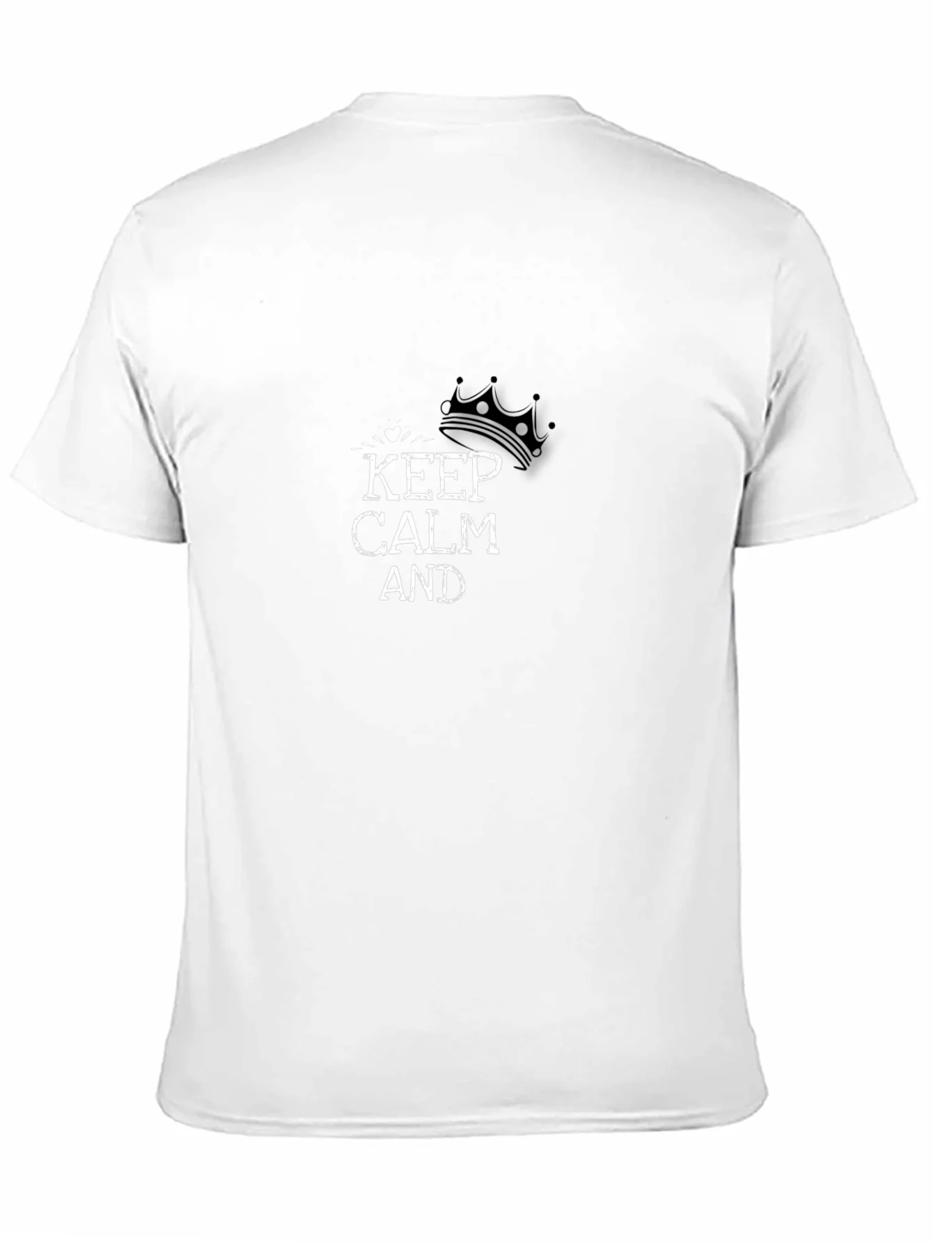 Keep Calm Crown Graphic Mens Black T-Shirt