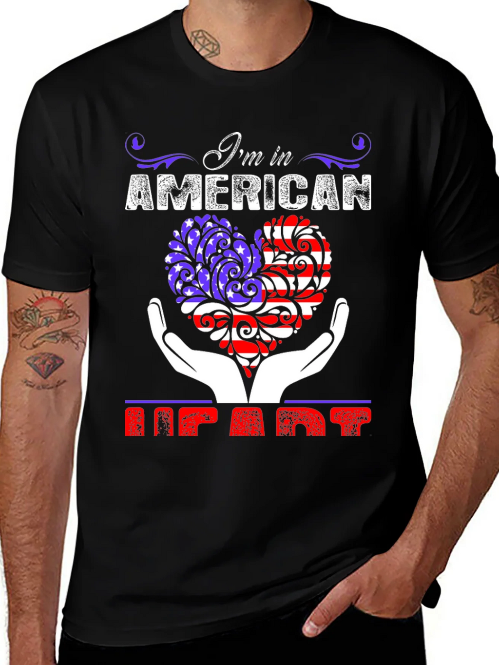 American Heart Patriotic Graphic T-Shirt