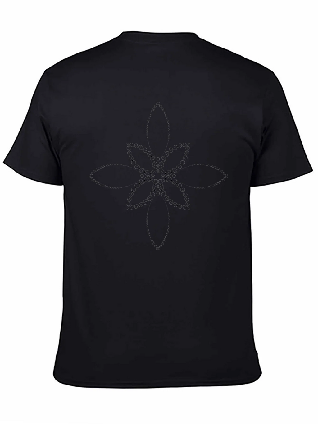 Mens Black Graphic Tee - Abstract Floral