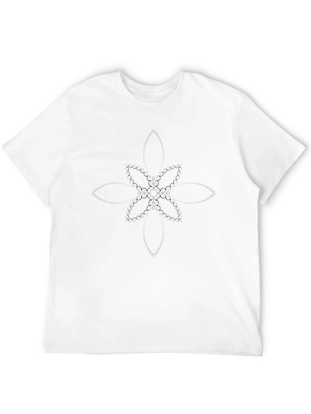 Mens Black Graphic Tee - Abstract Floral