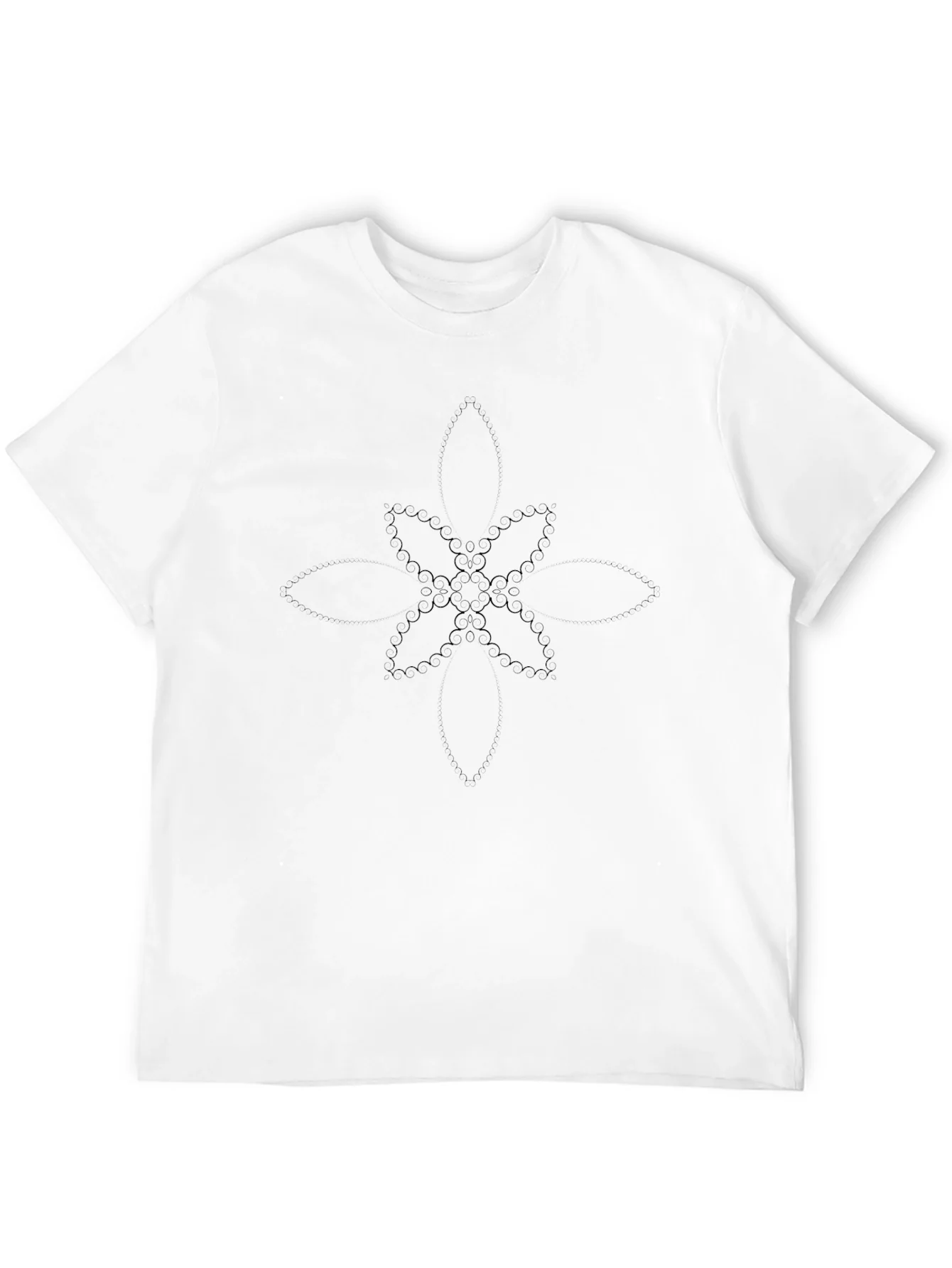 Mens Black Graphic Tee - Abstract Floral