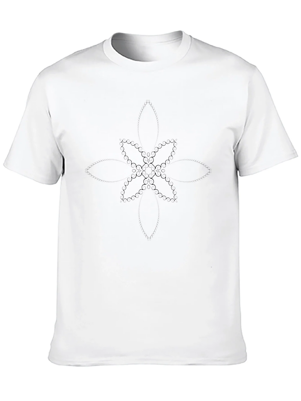 Mens Black Graphic Tee - Abstract Floral