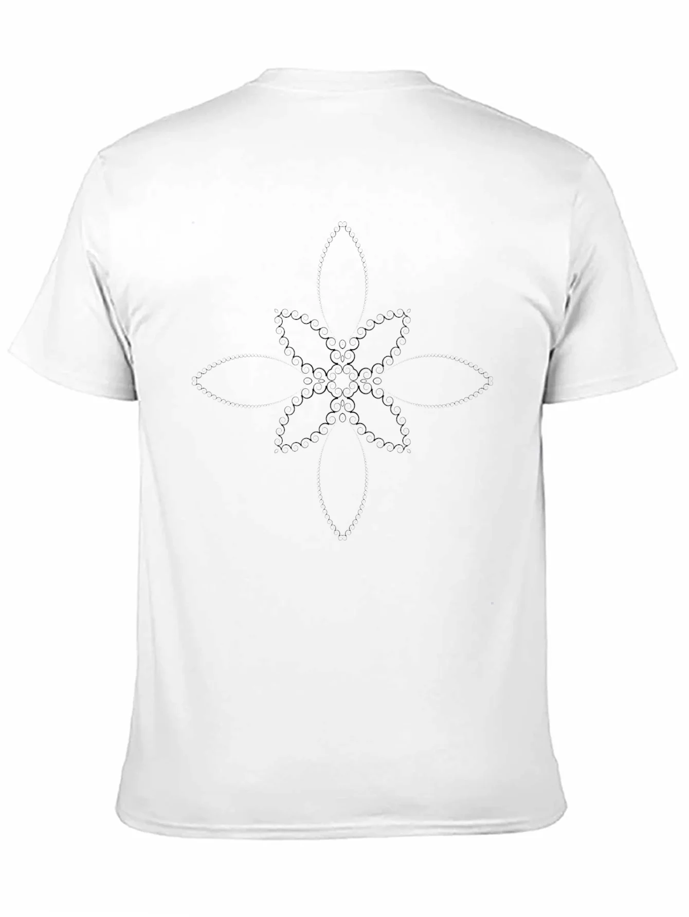 Mens Black Graphic Tee - Abstract Floral