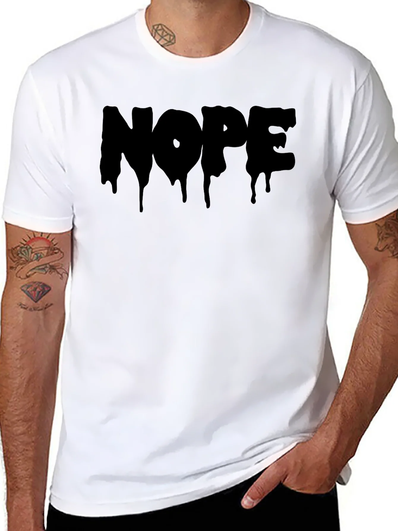 Nope Drip Graphic Tee - Mens Black T-Shirt