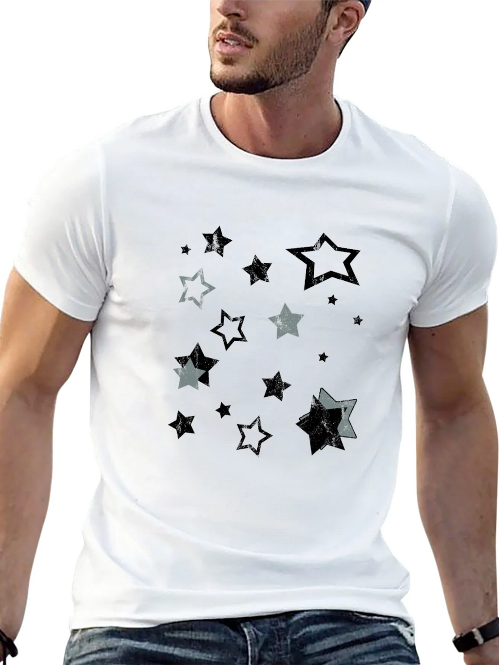 Starry Night Mens Black Graphic Tee