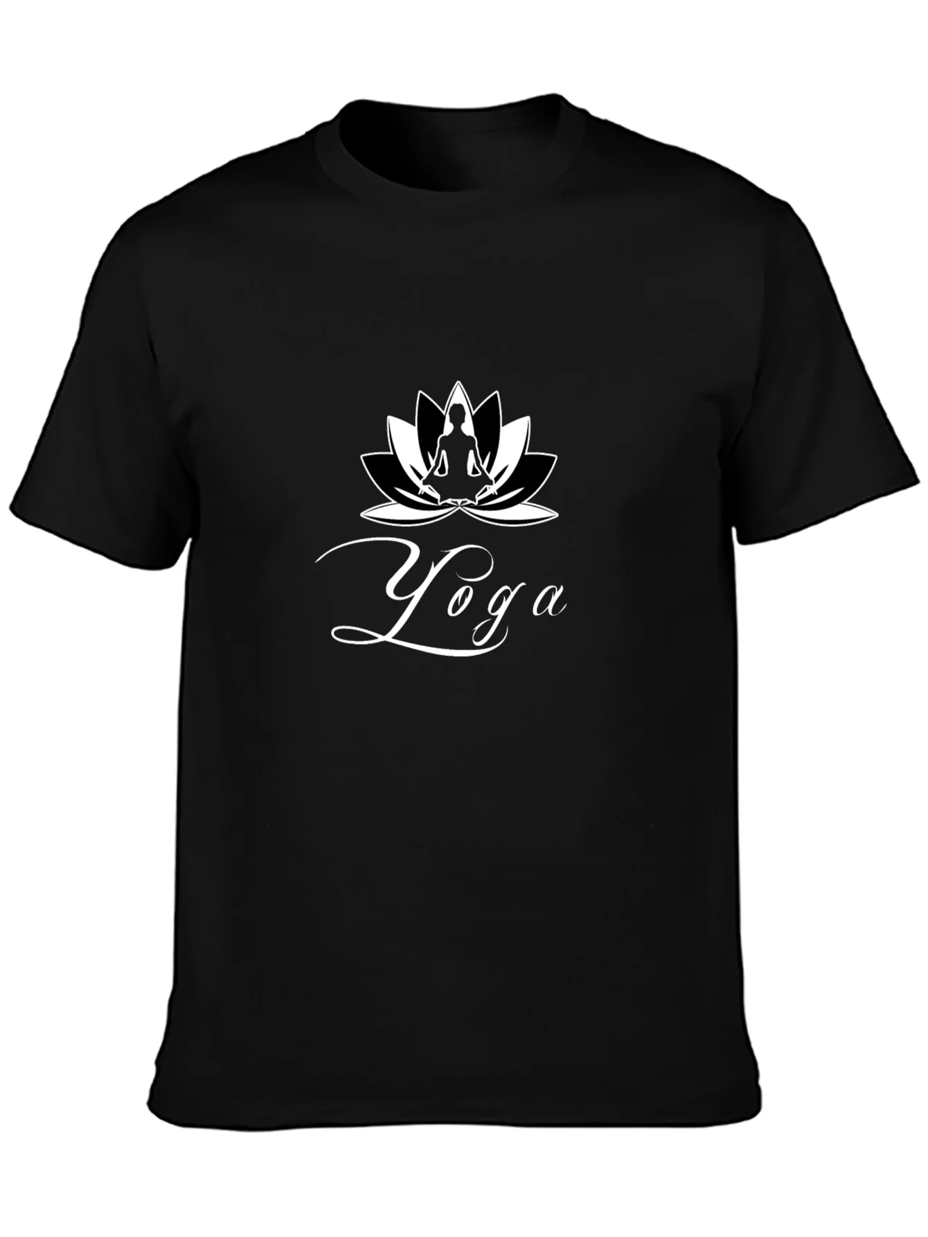 Yoga Lotus Graphic T-Shirt - Black